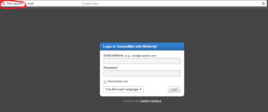 unsecured site smartermail