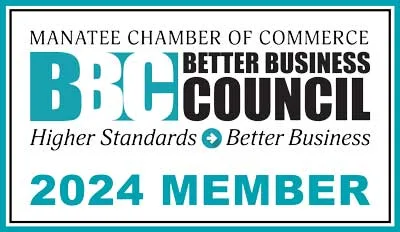 2024 Manatee Chamber Better Business Council BBC Proud Member Logo Bradenton Florida Lakewood Ranch Parrish Ellenton Palmetto Anna Maria Island Holmes Beach Longboat Key